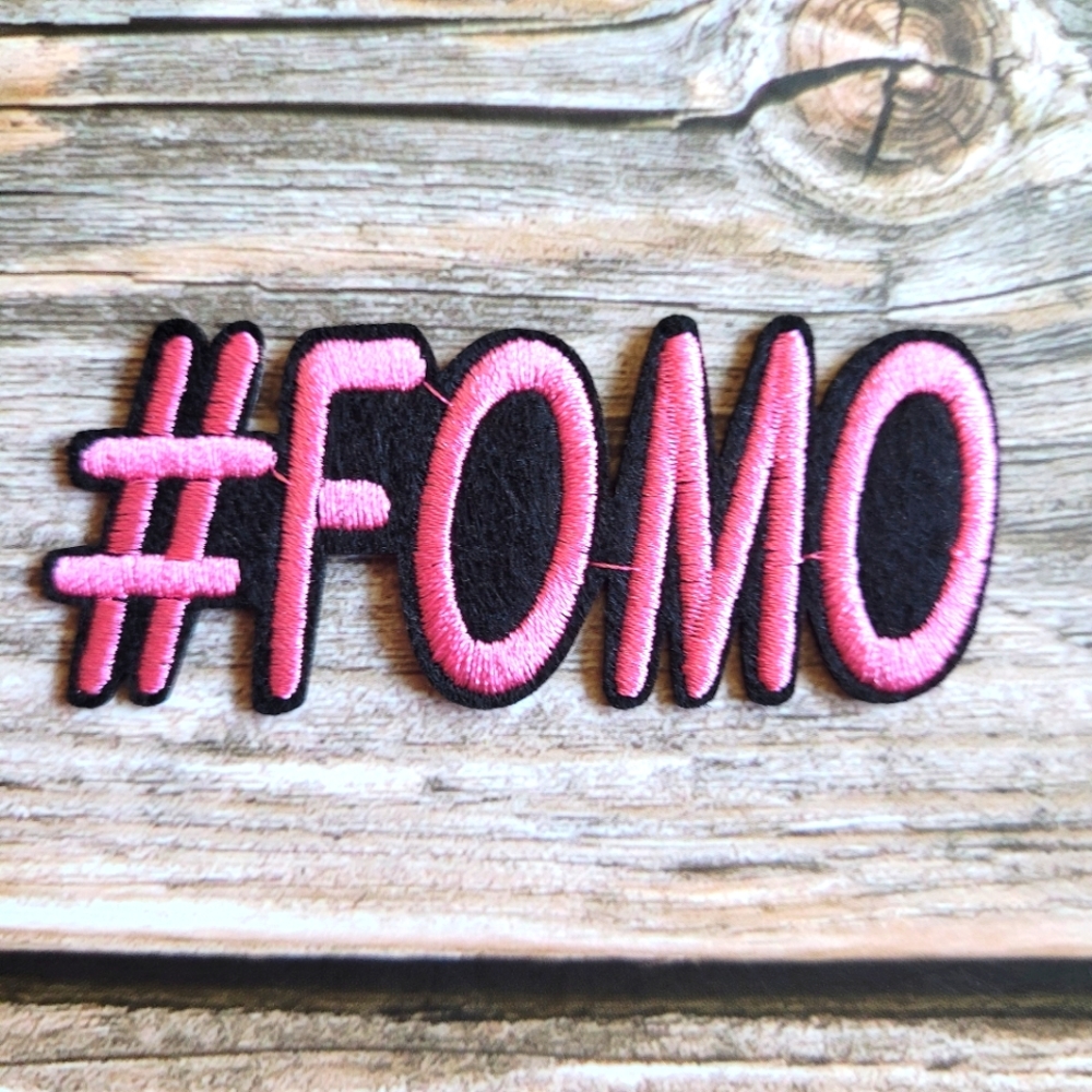 #Fomo Fear Of Missing Out Crypto Embroidered Iron on Patch